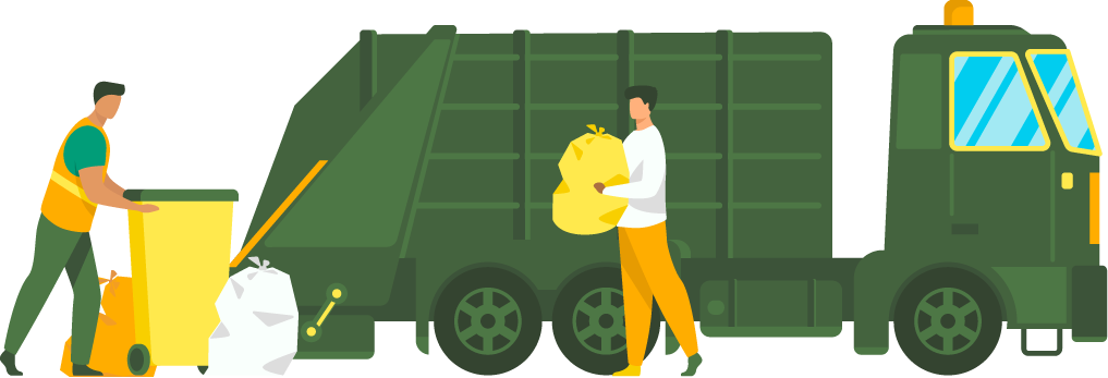Waste collection truck service in Dubai